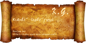 Kubó Györgyi névjegykártya